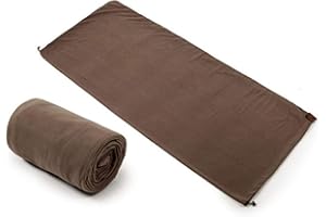 Richolyn Fleece Sleeping Bag Liner, Sleeping Bag Liner Travel Sheet, Camping Sleeping Bag, Travel Sleeping Bag, And Compact Bags Are Perfect For Hiking, Backpacking & Camping, Brown