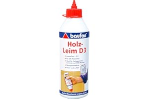 Baufan Holzleim D3 für wasserfeste Verleimung - 500g I Holzkleber für alle Holzarten, OSB Platten & Laminat I Lösungsmittelfrei, trocknet transparent
