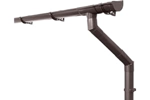 Juego de canalón casa de jardín, carport, terraza, NW 100 semicircular 4m marrón oscuro 1 lado del tejado, canalón de lluvia PVC para tejado inclinado, Made in Germany INEFA