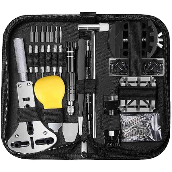 AiQInu Kit De Réparation Montre 150 Pièces - Outils Changement Pile, Bracelet Et Démontage Avec Etui