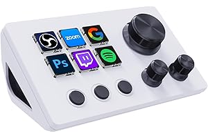 TreasLin N3 Programmierbares Stream Controller Deck mit LCD-Tasten&Drehreglern-Benutzerdefiniertes Makro-Steuerungs-Keypad für Streaming (OBS,Twitch),Content-Erstellung (Adobe),Gaming-Win&Mac