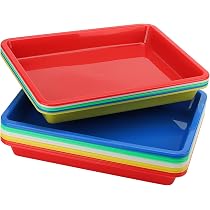 JOIKIT 15 Vassoi Artistici In Plastica 28x21,5x3cm - Multicolore Per Artigianato E Organizzazione