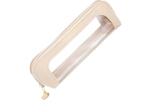 XINJODUZ 1 szt. przezroczysta kosmetyczka na pędzle do makijażu dwustronna kosmetyczka przezroczysty piórnik z zamkiem błyskawicznym przenośna skórzana kosmetyczka do pielęgnacji skóry przezroczysty