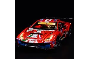 Hosdiy Jeu de Lumière pour (Ferrari 488 GTE AF Corse 51) Modèle - LED Lumiere Kit Compatible avec Lego 42125 (Seul Lumière, sans Modèle) (Classic Lumière)