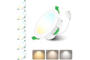 ‎JAENMSA Jaenmsa LED Spotlights, 230 V, Recessed Spotlights, LED, 4 W, 55-65 mm Installation Diameter, IP44, Dimmable, Ceiling Spotlights, Flat Warm White, 3000 K, Neutral White, 4000 K, Cool White, 6500 K for