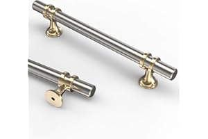 Coinkoly Lot de 10 Poignee de Meuble Cuisine argenté&Doré Poignées Entraxe 128 mm Poignet de Porte Cuisine Poignée Meuble Poignée Cuisine Poignée poignée de chambre à coucher CK-EU0004