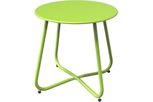 Grand patio Side Table, Round Metal End Table,Lightweight, Weather Resistant, Beside Table for Living Room, Hallway, Bedroom, Garden, Terrace, Balcony (Blue)
