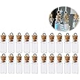 Azonee 10 PCS Small Glass Bottles with Cork Lids, 3ml Mini Spell Jars, Empty Potion Bottles with Stoppers & Hooks for DIY Crafts, Decorations, and Gifts