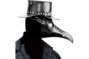 Wikay Máscara de Médico de la Peste, Máscara de pájaros de cuero Steampunk con pico largo nariz Máscara de disfraces de Halloween para cosplay de disfraces de fiesta de festival