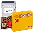 KODAK Mini 3 Retro Portable Photo Printer - White, Compatible for iOS, Android & Bluetooth Devices, Real Pho (Printer + 8 Sheets, Yellow)
