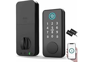 AILRINNI Serratura Smart - Serratura Intelligente Elettronica, Tastiera Tattile, Impronta Digitale, APP, Scheda IC, Chiavi, Smart Lock supporta Password Remota, per Casa, Ufficio, Appartamento