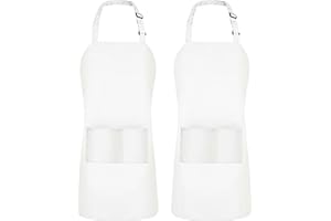 Utopia Kitchen - Delantal ajustable con 2 bolsillos - Correa de cuello ajustable con lazos extra largos