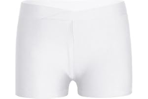TTAO Shorts de Ballet Danse Justaucorps Gymnastique Moulant Yoga sous-Vêtement de Sport Pantalon Court pour Fitness Running Enfant Fille 2-16 Ans