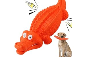 HUADADA Dog Squeaky Toys Dog Chew Crocodile Interactive Toys Durable Rubber Indestructible Training Toy Large Tough Dog Toys for Boredom Puppy Chew Toys Teething Toys Dog Gift(Red)