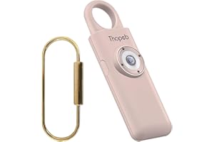 Thopeb Personal Alarm for Women– Extra Loud Siren and LED Strobe Light- Police Approved- Rechargeable- Original Self Defense Siren and Key Chain, Helps Elders & Super-Long Battery Life- (Rose Gold)