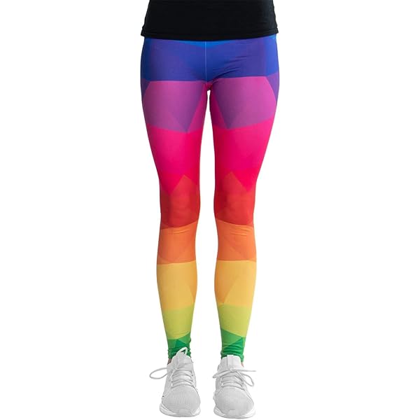 Rainbow Leggings Plus Size SXAZZ Holiday Leggings For Women