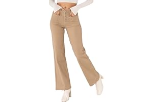 Nina Carter P139 - Jeans da donna a vita alta con taglio svasato, effetto usato