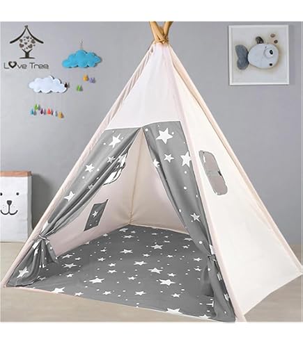 fun with mom tipi zelt Mum Teepee Tent, Teepee for Children, Indians, Wigwam, Children's Room, Garden, Floor Mat, 100 x 100 x 150 cm, Cotton Toys & Games Posters Farbe:soft violett Southside Festival 2015 noch
