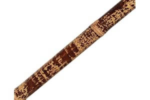 bambus-discount.com Tutul Tiger bambufiber 200 cm gul-svart fläckig med en diameter på 6–7 cm – bambustång med fläckmönster 2 m lång