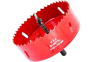 Hole Saw Drill Bit HSS Hole Cutter with Arbor for Wood and Metal LAIWEI (4-5/16"(110mm))