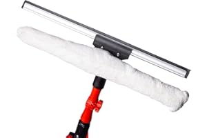 BoomDing Abzieher für Glatte Oberflächen mit Frottee-Aufsatz | 40 cm breit | kompatibel zu unserer Teleskop Waschbürsten | perfekt für WIntergärten Terrassendächer und andere Glatte Oberflächen