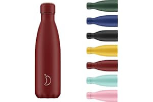 Chilly's Bottiglia d'Acqua - Acciaio Inox ed Riutilizzabile - Ermetica, Non Traspirante - Matte - All Red 500ml