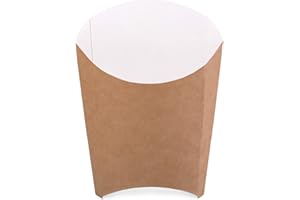 DIFORMA (Pack of 200 pcs) Kraft Cardboard French Fries Boxes Size M Chip Holder Food Container Fast Food Disposable Box Eco-Friendly Recyclable (200, M)