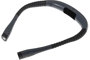 PURElite Rechargeable Neck Light – Flexible LED Book Light, Adjustable Hands Free Reading Lamp, Dimmable 3 Colour Bulbs for Reading, Needlework, Sewing, Crafting - Black