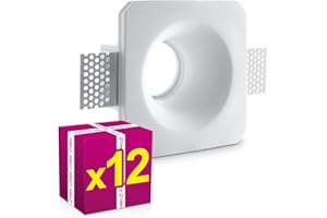 SUPERIA MILANO Superia - 12pz Portafaretto in Gesso CERAMICO da Incasso Quadrato Slim per Controsoffitti cod. GA300