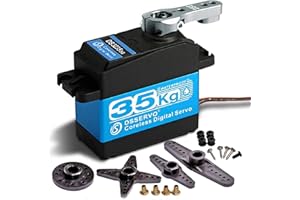 YUNIQUE GREEN-CLEAN-POWER - Coreless Digital Servo Motor DS3235 35KG | Stainless Steel Gear 7.4V | Waterproof High Torque | for RC Car Robot, Turquoise, Plastic