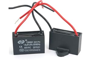 DollaTek 2Pcs CBB61 1.8uF 450V AC 50/60Hz Condensador Corriente del Motor de Ventilador del acondicionador de Aire