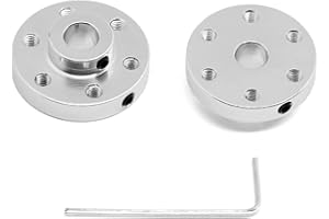 Befenybay 2PCS Silver Rigid Flange Shaft Coupling for 6mm Shaft Pair with M3 Thread