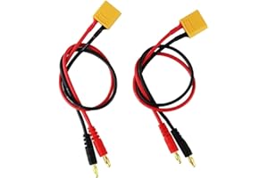 OliYin 2pcs XT90 to 4.0mm Banana Connector with 30cm 11.8inch 14 AWG Silicone Cable Charger Wire Lipo Battery Connect Cable for FPV RC Power Supply(pack of 2)