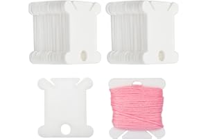 VACUBXBY Bobine di Plastica per Filo da Ricamo [100 Pezzi], Farfalline Avvolgifilo Ricamo Avvolgitore Rocchetti di Filo per Fai da Te Cucito Filo di Stoccaggio Punto Croce Accessori