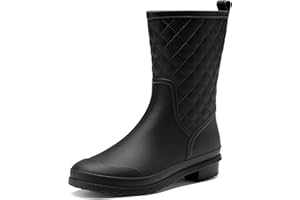 DREAM PAIRS Wellies Women Mid Calf Wellington Boots Ladies Garden Boots Waterproof Rain Boots Outdoor