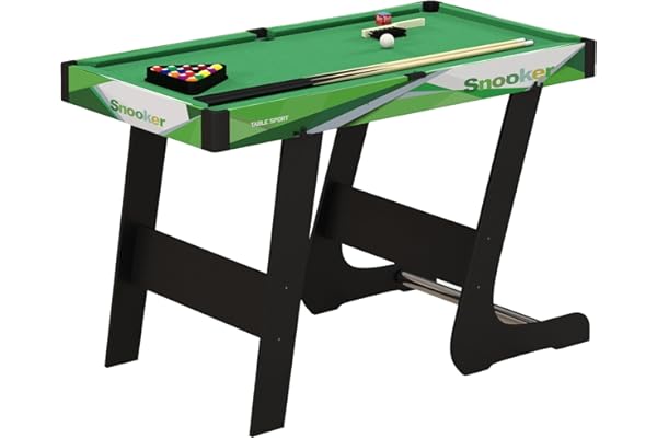 SPORTNOW Table de Billard Pliable américain Compact avec Accessoires 16 Billes, 2 queues, Craie, Triangle, 104L x 55,5l x 68H cm, Tapis Vert