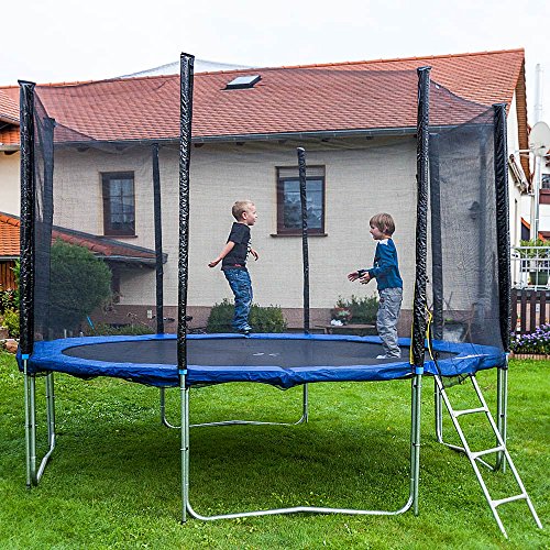 Gartentrampoline Trampoline Outdoor-Trampoline Fitness-Trampoline 370cm , inkl. Randabdeckung , Sicherheitsnetz und Leiter - 3