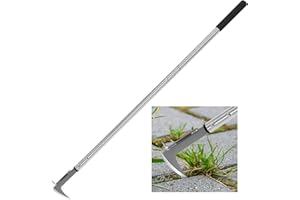 BARAYSTUS Cuchillo desherbador manual, desherbador de mango largo, 138-105-69 cm, ajustable, herramienta de deshierbe para jardín, desherbador ergonómico