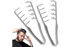 PIPIHOME 2 Stück Styling Kamm mit Textur, Texturkamm Breiter Zahn für Männer und Frauen, Volumenwerkzeug für Wurzeln, Nahtabdeckung, Pony, Leichtes Pflegezubehör, Haare Styling Comb für Locken