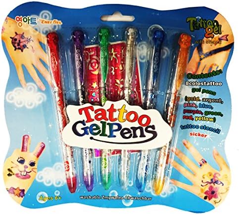 TATTO GEL PENS, IN 6 COLOURS