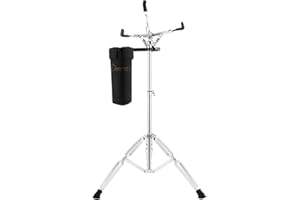 Donner Duży stojak na werbel, regulowany, podwójnie wydłużony, z uchwytem na pałeczki perkusyjne, pasuje do bębnów o średnicy 25–35 cm, zakres wysokości 66-101 cm