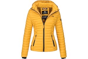 MARIKOO Damen Jacke Steppjacke Übergangsjacke mit Kapuze gesteppt B600
