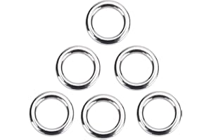 ALOMEJOR Anelli Split da Pesca Anelli in Acciaio Inox Heavy Duty Esche da Pesca Anello Catena Connettore per Pesca All'Aperto - 50 Pezzi