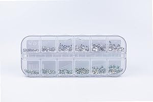 Apex Professional 1440pcs Various Crystal Clear Rhinestone Gems (1.5mm,1.9mm,2.4mm,2.7mm,3.0mm,3.8mm)