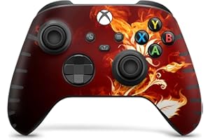 Skins4u Gamepad Wrap Aufkleber kompatibel mit Xbox Series S X Controller Design Schutz Folie Faceplate Cover Vinyl Skins Flower of Fire
