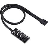 Concentrateur de Ventilateur Hub PWM à 4 Broches, Mâle 4 Broches pour Ventilateur Concentrateur PC, CPU Adaptateur de Châssis