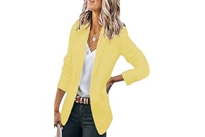 OMZIN Femme Blazer Travail Casual Tendance Manches Longues Revers Ouvert Devant Surdimensionné Bureau Vestes
