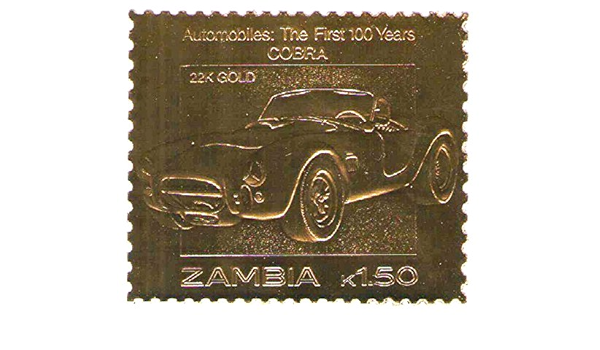 22k Carat Gold Leaf Auto 100 Classic Car Stamps Cobra 1987 Zambia Mnh Amazon De Toys Games