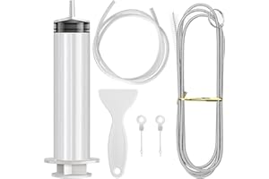 RHZXD Fridge Cleaning Kit, 6 Pcs Fridge Drain Hole Cleaning Tool, Fridge Cleaning Syringe, Fridge Cleaner Pipe, Drain Pipe Cleaning Brush, Ice Shovel, Kitchen Drain Hole Remover