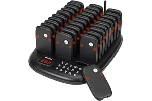 Retekess TD175P Pagers for Restaurants, Pager Buzzers, Game with Vibration, Flashing and Buzzer, 30 Order Buzzers for Restaurants and Food Trucks